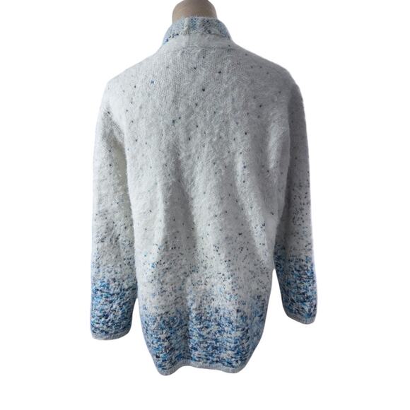 "RENEE C." Sweater Blazer Open Front Long SZ L USA Fuzzy Very Soft Quiet Luxury - Picture 3 of 8